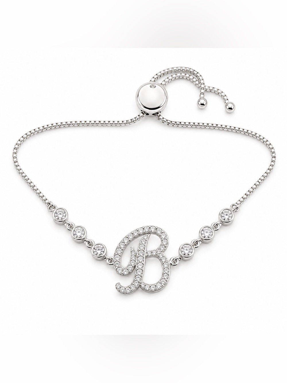 ‘b’ is for Barbie Silver Tone adjustable bracelet OS